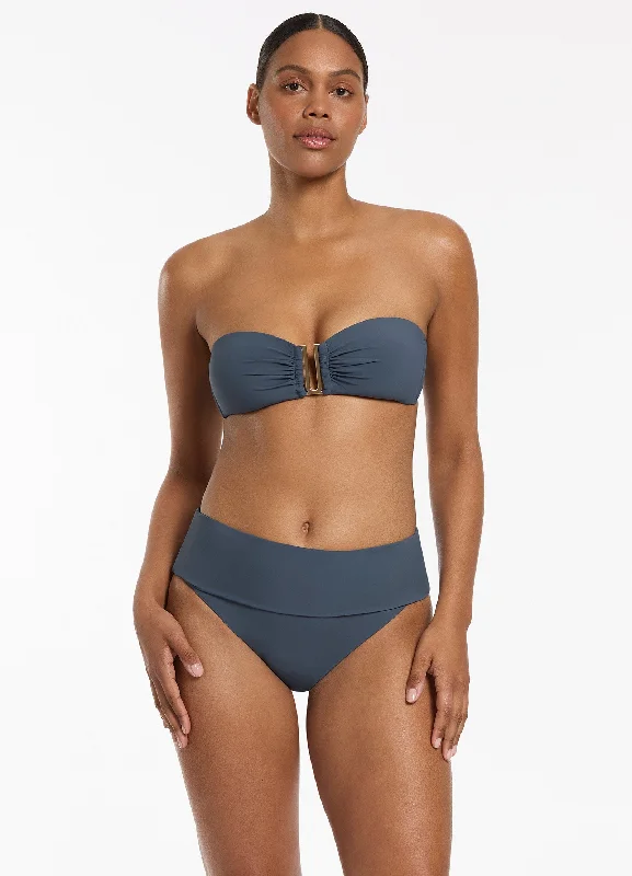 Jetset Bandeau Bikini Top - Steel Blue Trendy Women's Oversized