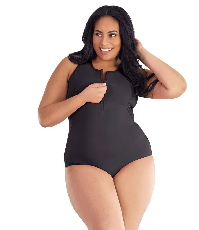 QuikEnergy Zip Tank Suit Black Refined Women's Velvet