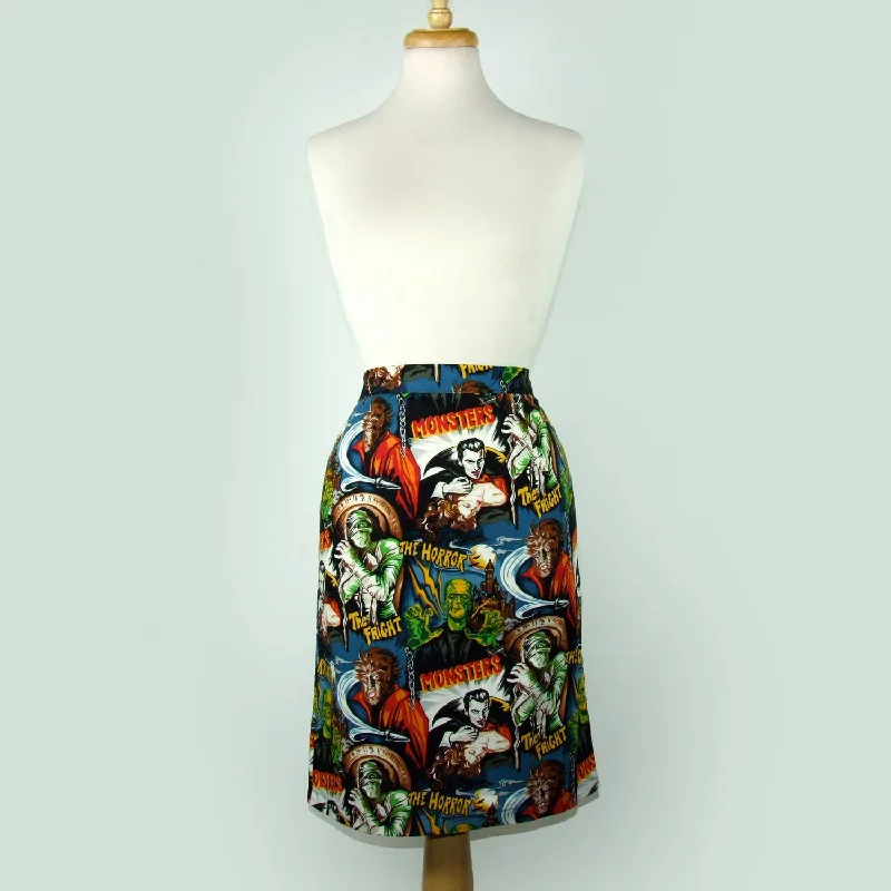Pinup Hollywood Monsters Pencil Skirt #S-PP712 Gym
