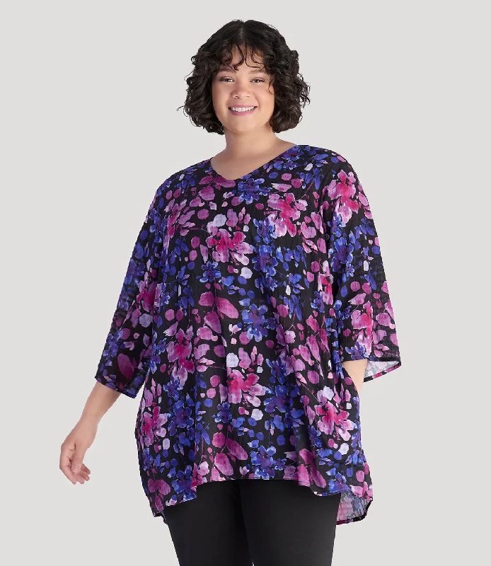 BellaStyle Tunic Cover-Up Floral Elegance Print Dynamic Women's High - energy