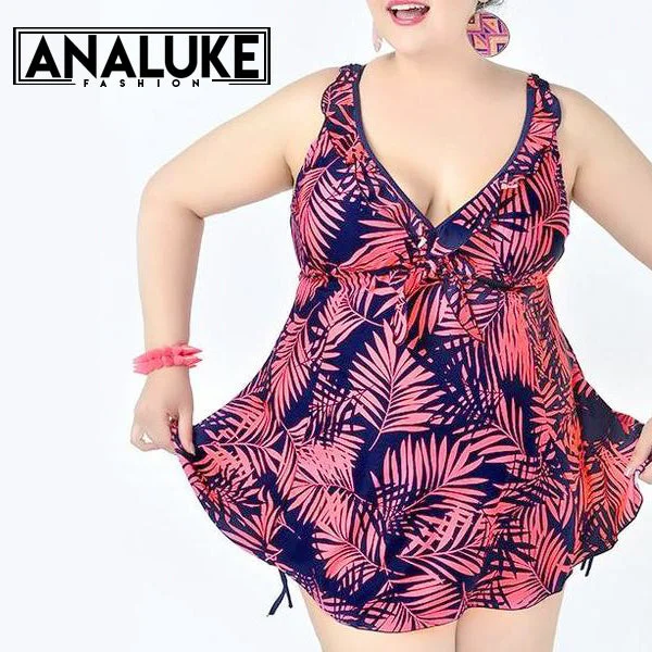 Plus Size Vintage Style Swimsuit Hip Women's Retro