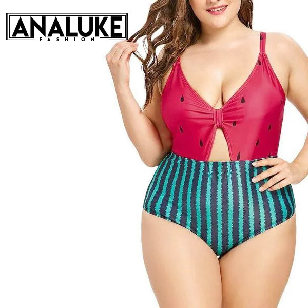 Plus Size Watermelon Swimsuit Vacation