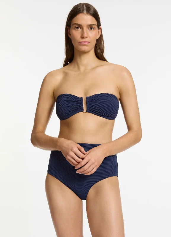 Isla Rib U Trim Bandeau Bikini Top - Ink Feminine Women's Soft 