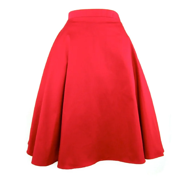Rockabilly Red Full  Circle  Skirt #FS-R536 Sharp Women's Italian