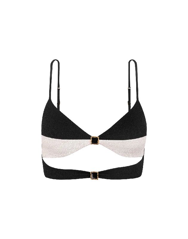 Firenze Spencer Selena Top - Black Polished Women's Silk