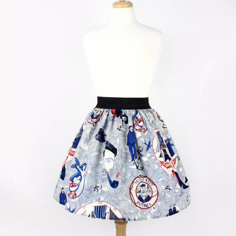 Sailor Jerry Rockabilly Nautical Pleated Skirt  #PS-J111 Traditional Women's 