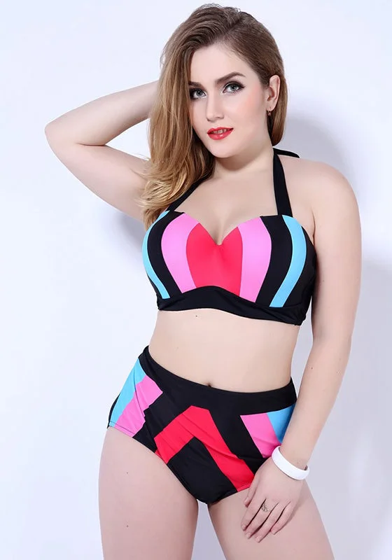 Niveus Patchwork High Waist Bikini Trendy Women's 