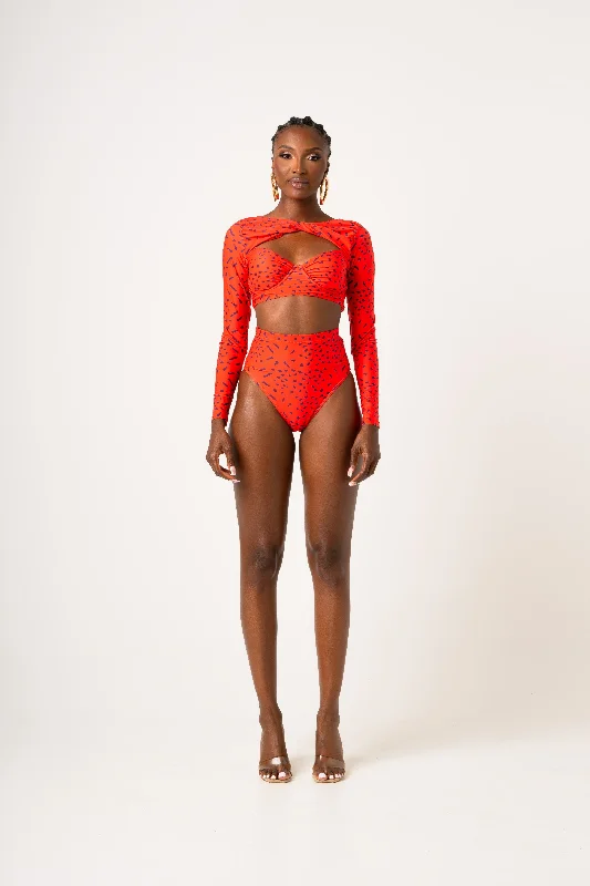 SAMIAH Long Sleeve Swimsuit Top Women