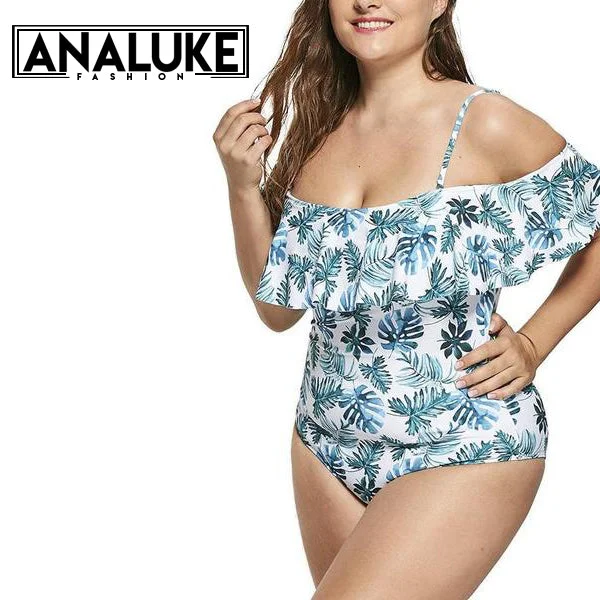 Leaf Printed One Piece Swimsuit Sharp Women's Italian