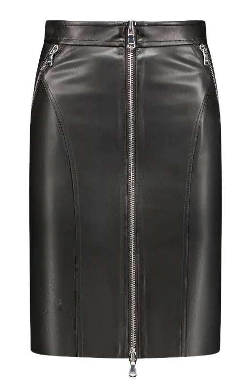 Ambrose Zip Pencil Skirt In Black Relaxed Women's 