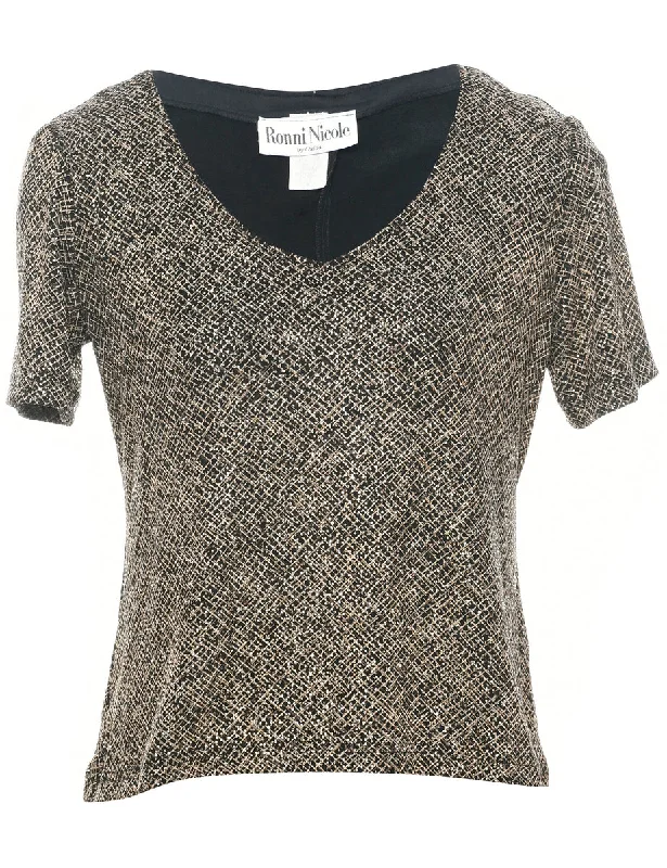 Metallic Finish Evening Top - M Refined Women's Classic 