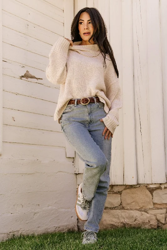 Covington Chunky Knit Sweater | Oatmeal Elegant Women's Formal 