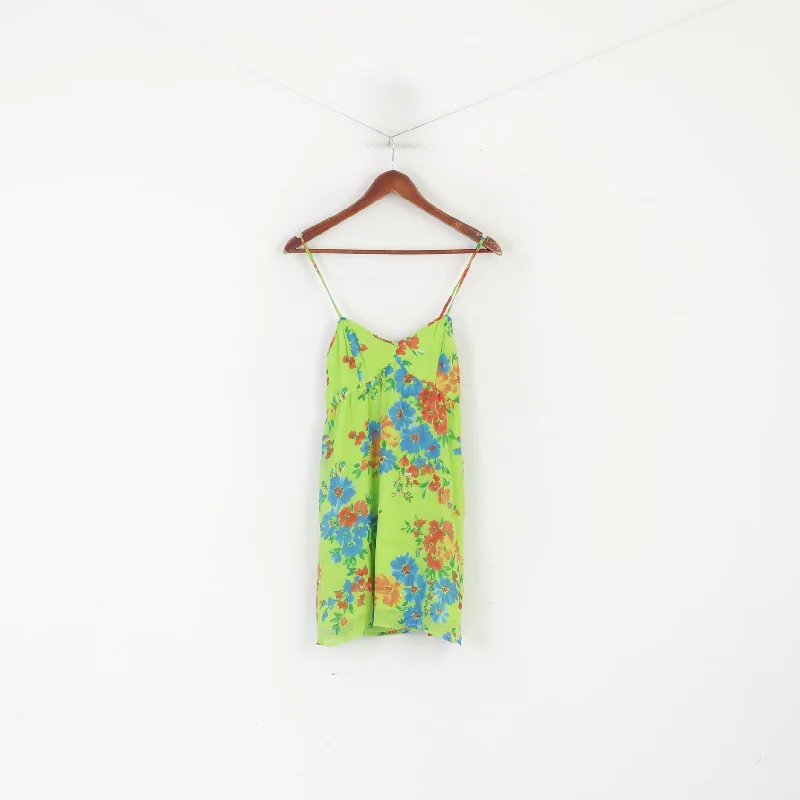Hollister California Women S Shirt Green Neon Floral Tank Top Summer Blouse Laid - back Women's Style