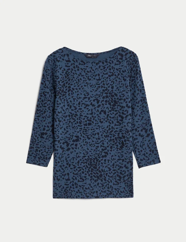 Cotton Rich Printed Slim Fit Top Youthful Women's Anime - inspired