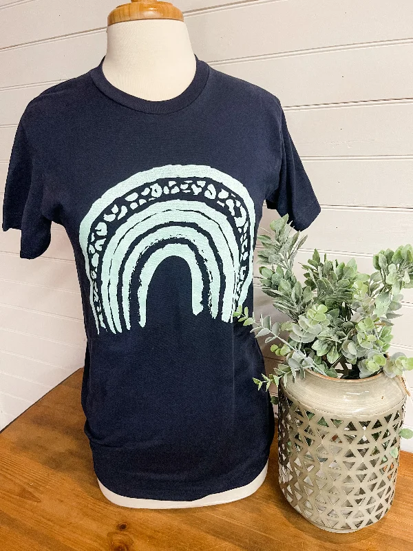 Leopard Rainbows Graphic Tee Youthful Women's Pop