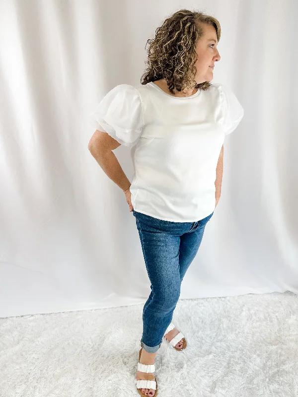 The Best Part Puff Sleeve Top Refined Women's Velvet