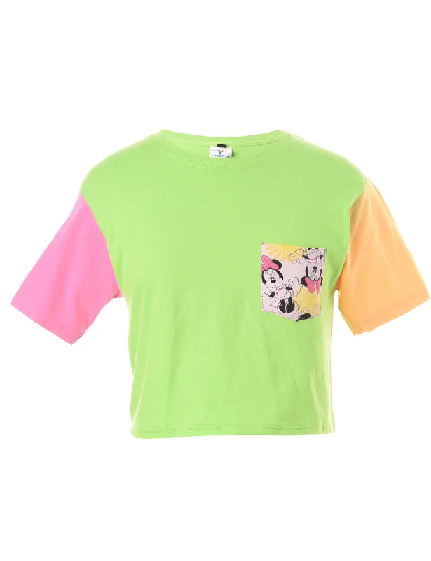 Reworked Disney Pocket Colour Block T-shirt - XS Practical Women's Quick - dry