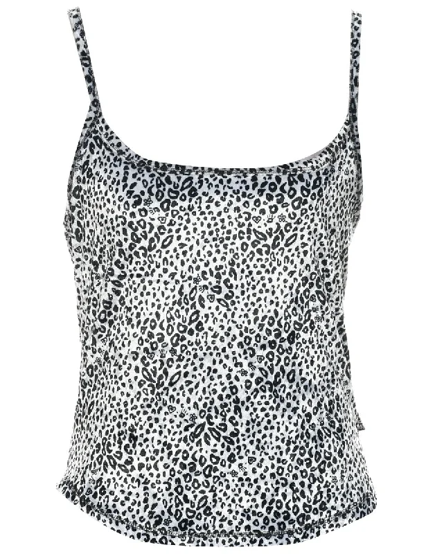 Leopard Print Evening Top - S Disco