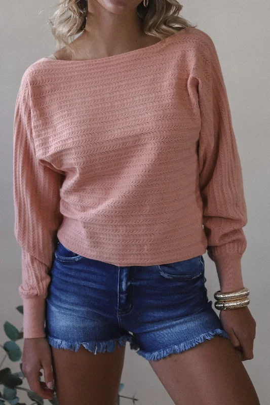 Salmon Stacey Sweater Feminine Women's Soft 