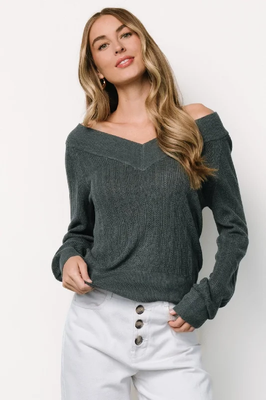 Ashby V Neck Sweater Top | Balsam Refined Women's Velvet