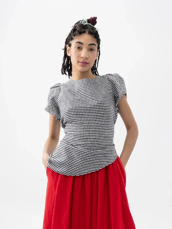 RIGHTFUL OWNER - CLARA BLOUSE GINGHAM Sophisticated Women's Tailored