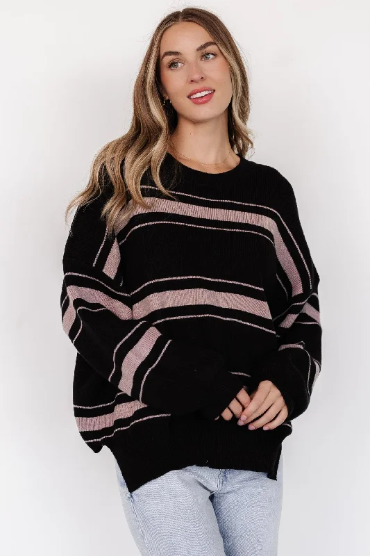 Charlie Striped Sweater | Black Refined Women's 