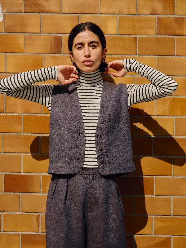 BERNIE blue-grey vest Dapper Women's 1920S