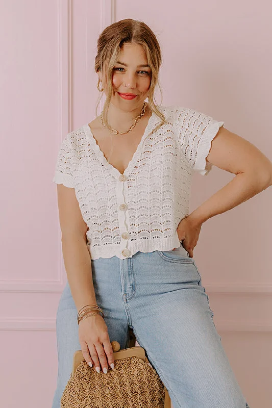 Bluebird Cafe Knit Top In White Sporty Women's Tennis