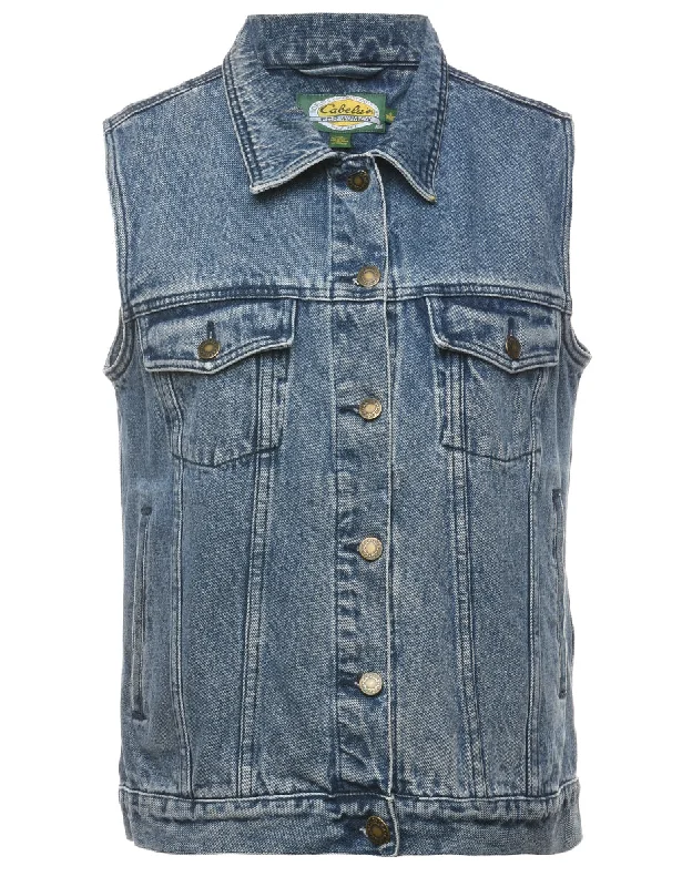 Sleeveless Denim Jacket - L Cozy Women's Winter