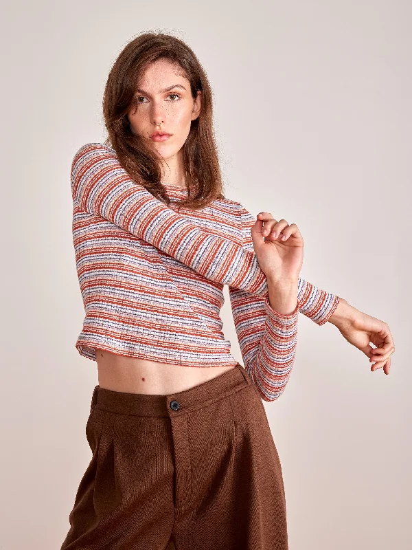 PISTA striped top rust multi British Gentlewoman Style