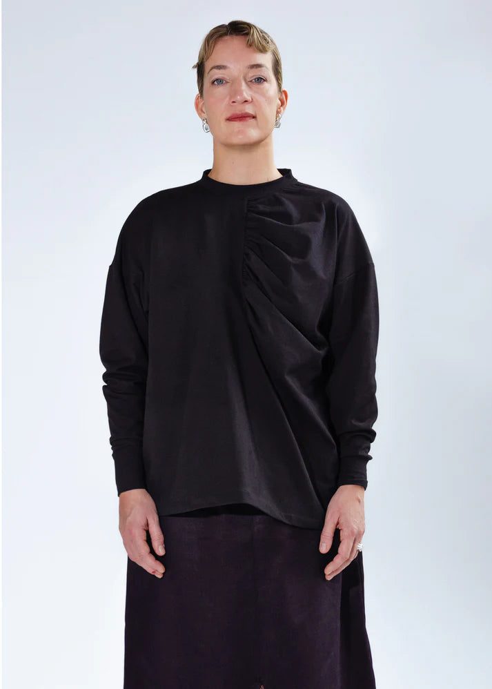 ANDREA.G - Astrid Long Sleeve Top black Sharp Women's Italian