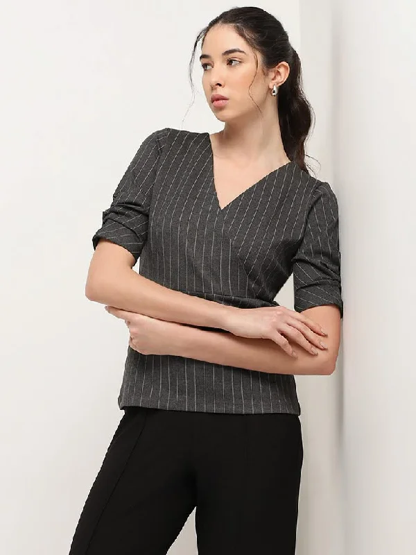Wardrobe Grey Wrap Striped Top Rugged Women's Outdoor 