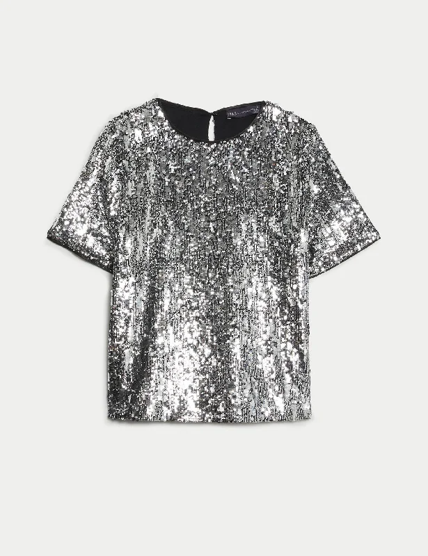 Sequin Top Earthy Women's 
