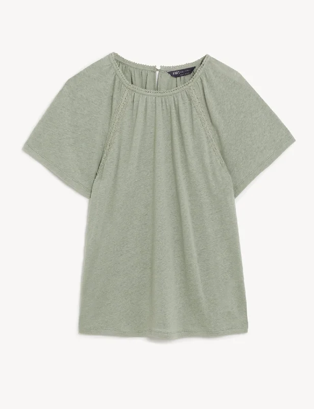 Linen Rich Broderie Top Rugged Women's Outdoor 