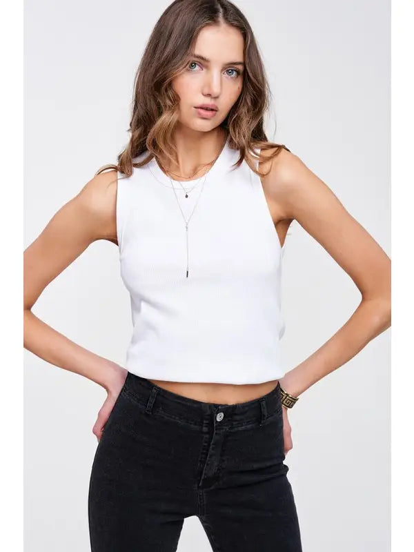 Rae White Cropped Tank Dynamic Women's High - energy
