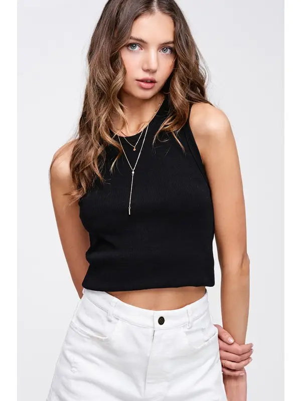 Rae Black Cropped Tank Sophisticated Women's Tailored