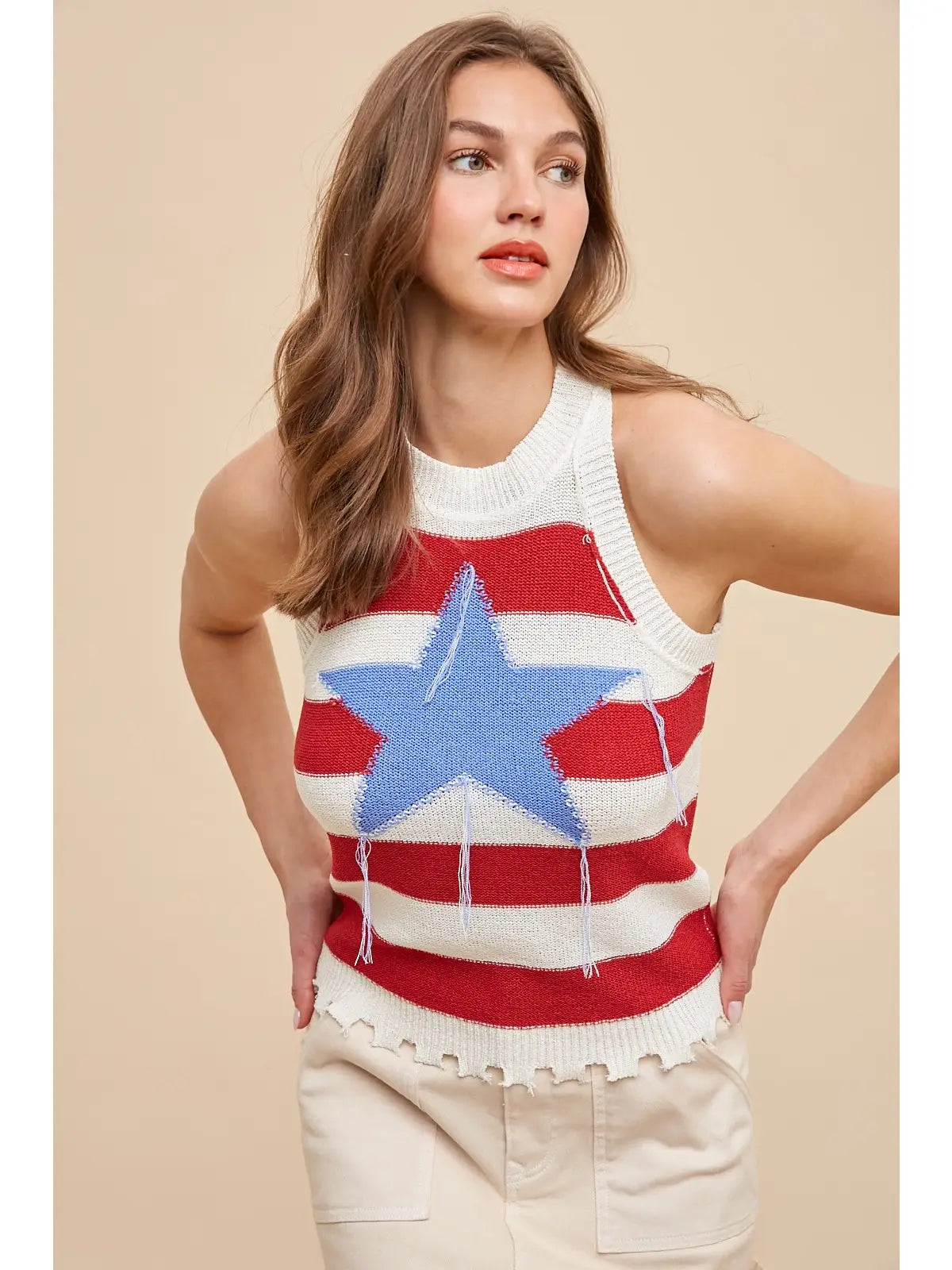 Stars  Stripes Tank Hip Women's Retro
