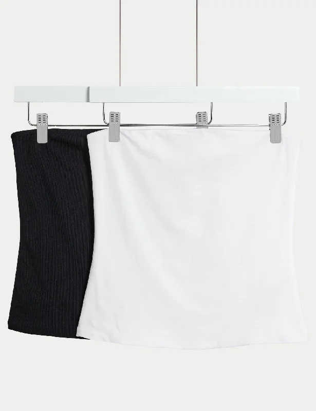 2pk Cotton Rich Bandeau Tops Cozy Women's Sherpa - lined