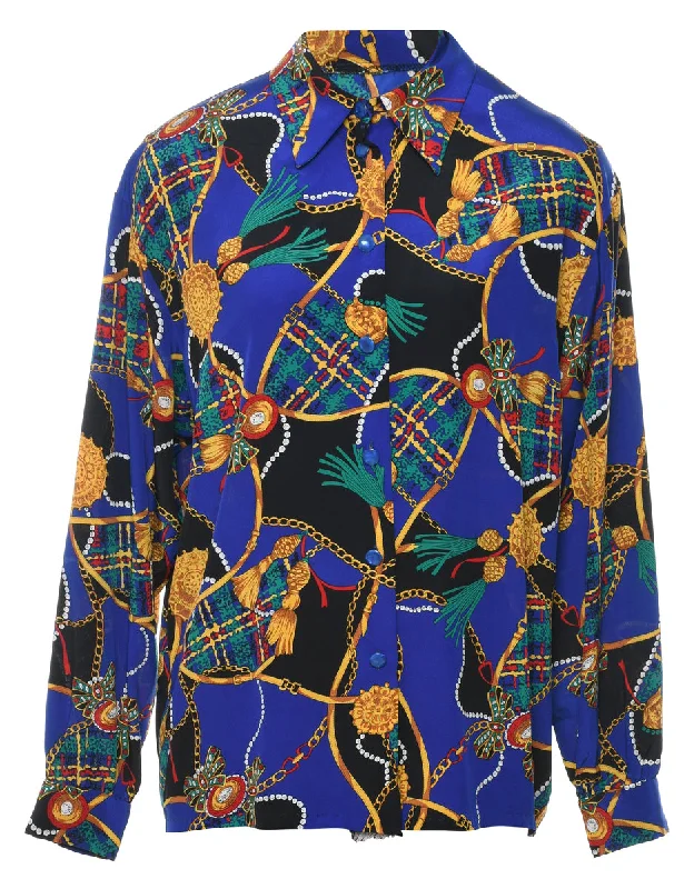 Versace Style Long Sleeve Blouse - L Modern Women's Tech