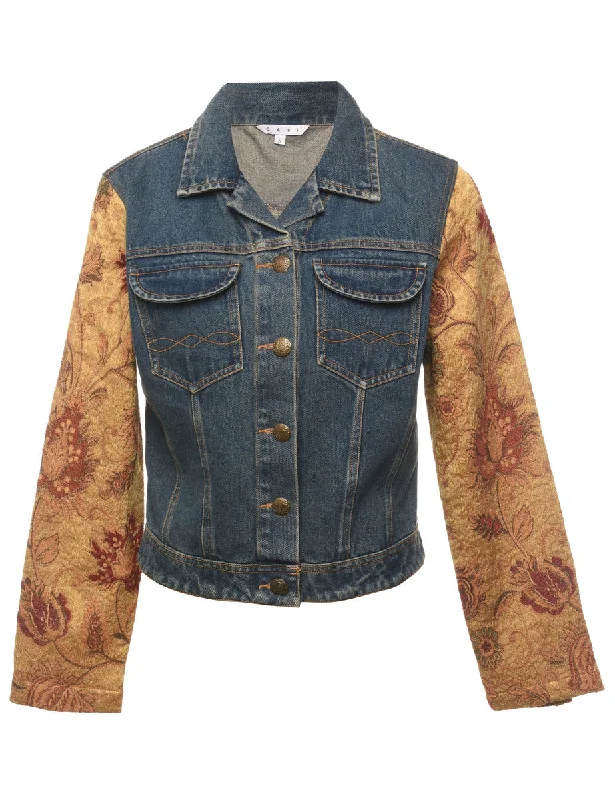 Button Front Denim Jacket - S Hip Women's Retro