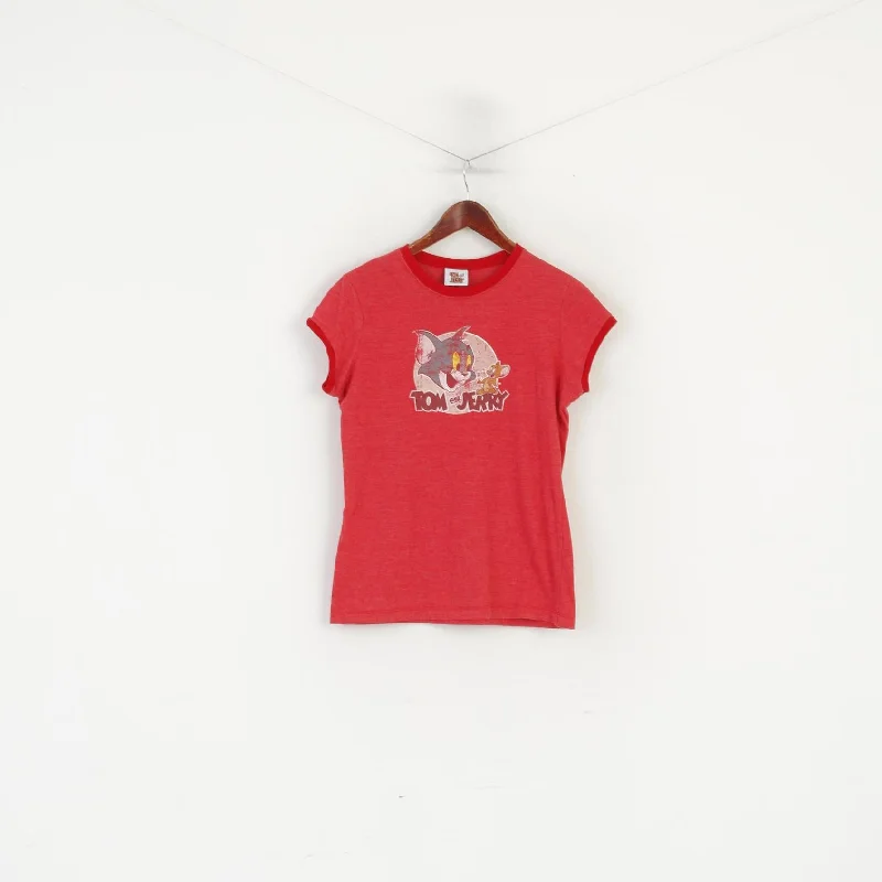 Dunnes Stores Tom and Jerry Women 18 L Shirt Red Cotton Cartoon Network Top Cozy Women's Winter