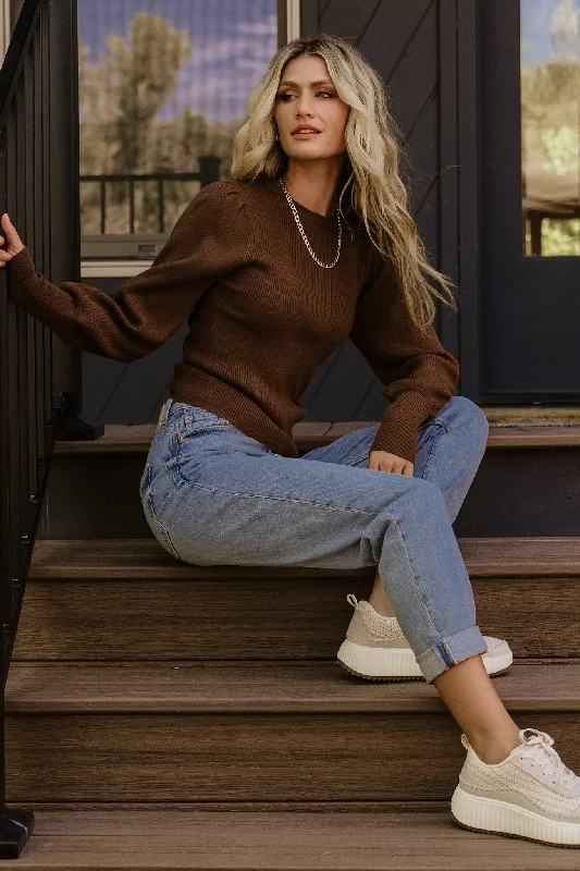 Lilou Rib Knit Sweater | Brown Athletic Women's 