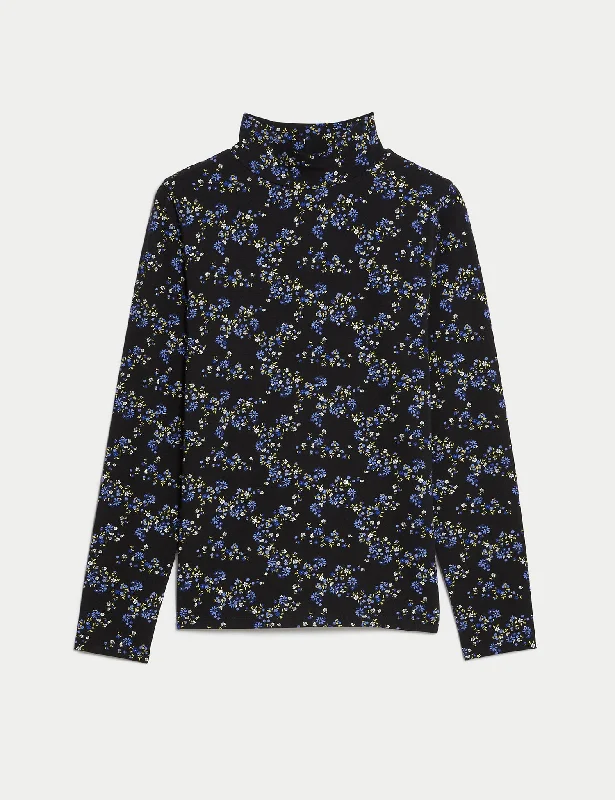 Cotton Rich Printed Slim Fit Top Bold Women's Animal Print