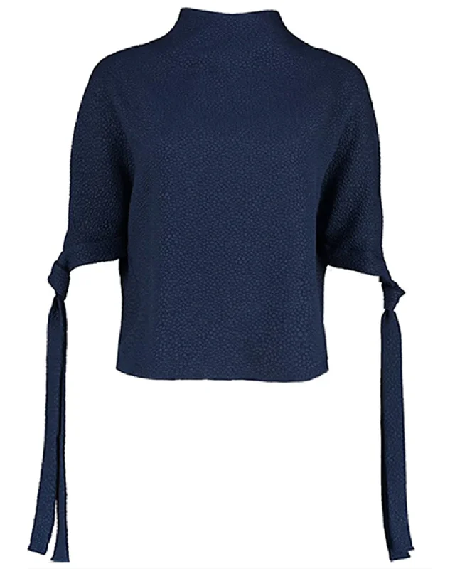 Navy Bubble Pedernal Top Laid - back Women's Vibe