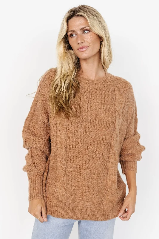 Lukas Cable Knit Sweater | Camel Refined Women's 