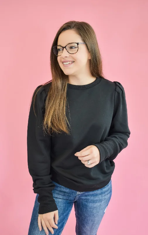 Keep Looking Up Puff Sleeve Pullover Feminine Women's Soft 
