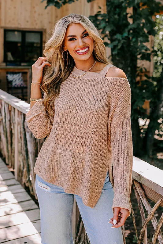 Simply Curated Knit Top In Light Mocha Feminine Women's Soft 