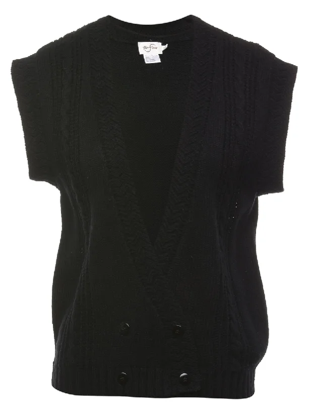 Black Cable Knit Vest - S garde
