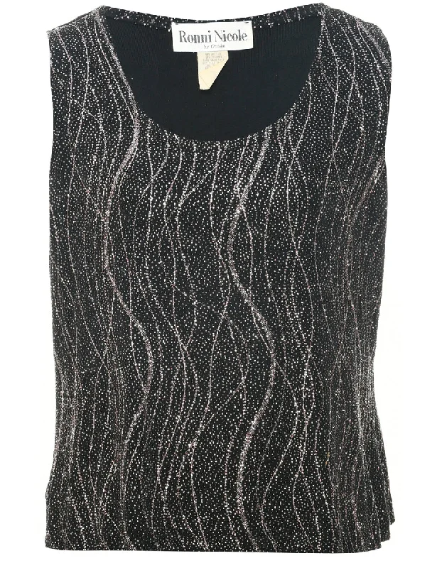 Metallic Finish Evening Top - L purpose