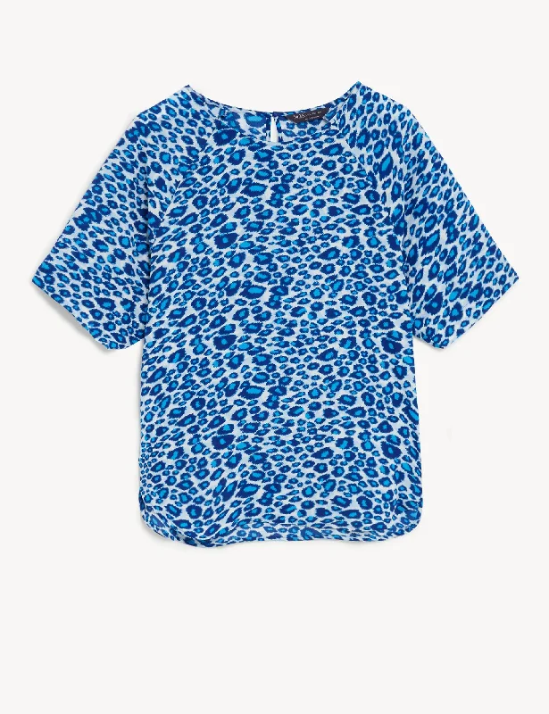 Printed Short Sleeve Top European